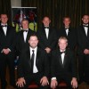 Mark Regan MBE (Rugby World Cup winner); Bill Crymble (Carrick RFC President) and guests